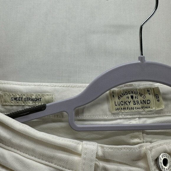 Lucky Brand Handcrafted Sweet Straight Jeans 4/27 Mid-Rise Stretch Denim White - Picture 10 of 13
